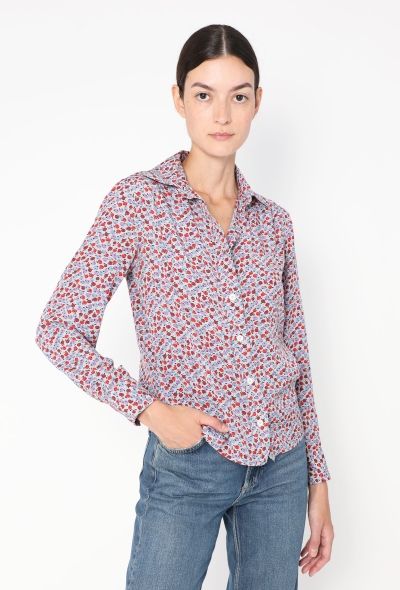 Céline '70s Printed Silk Blouse - 2