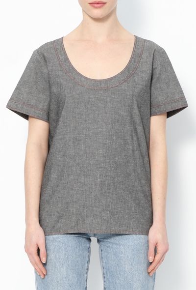 Saint Laurent Vintage Contrast Stitch Top - 1