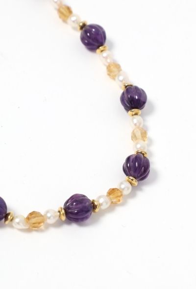 Amethyst Beaded Pearl Sautoir Purple - 2