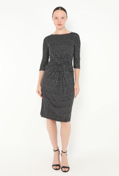 Dior Ruched Silk Polka Dot Dress - 1