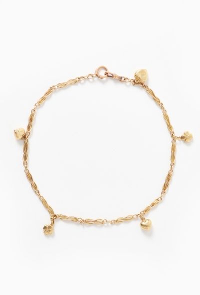 Vintage Fine Jewelry 18k Yellow Gold Charm Necklace - 1