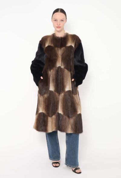 Céline F/W 2012 Colorblock Mink Fur Coat - 1