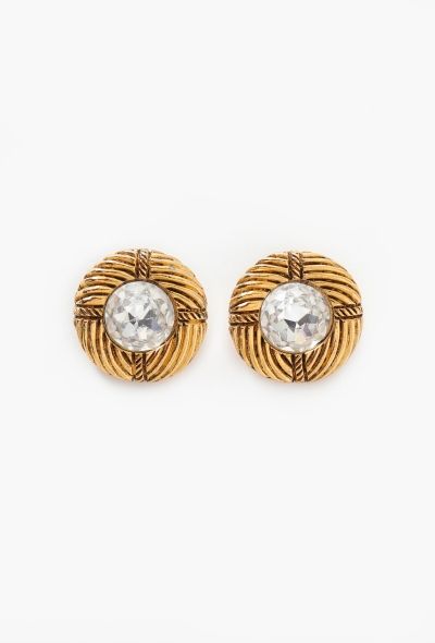 Chanel '70s Strass Clip Earrings - 1