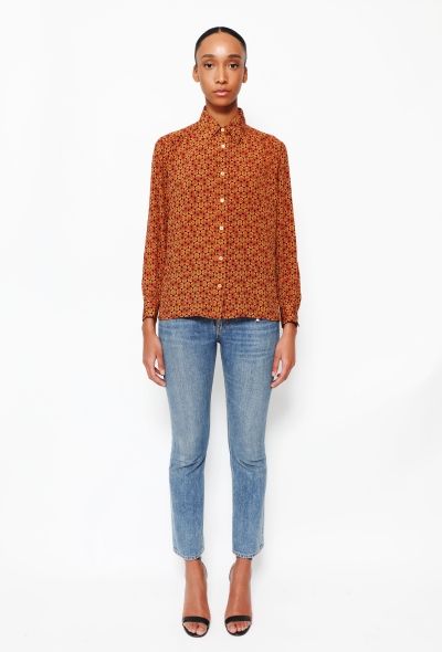 Céline Vintage Graphic Silk Blouse - 2