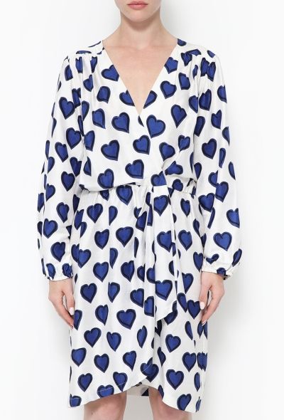 Saint Laurent 1992 Linen Heart Wrap Dress - 2
