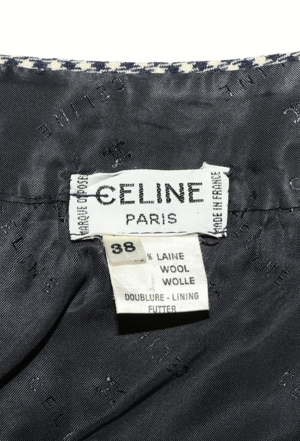 Céline '70s Triomphe Houndstooth Skirt - 4