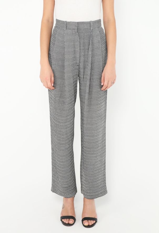 Céline Silk Houndstooth Trousers - 3