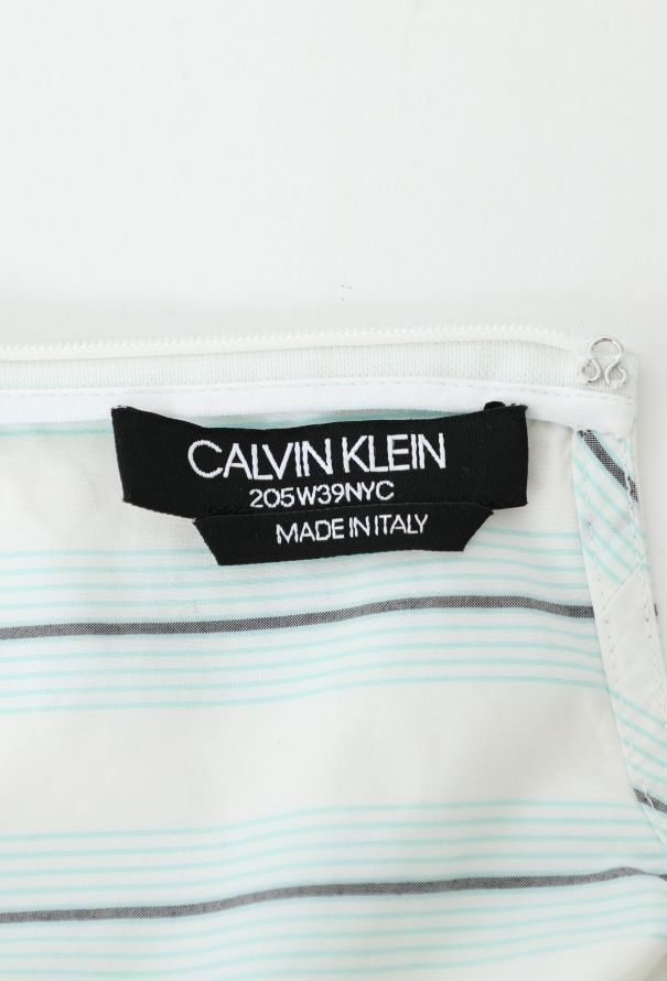 Calvin Klein F/W 2018 Pinstripe Ruffled Dress - 6