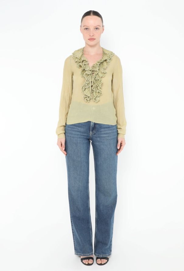 Gucci 2002 Frayed Ruffle Blouse - 2