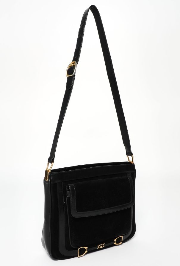 Gucci '70s Horsebit Suede Shoulder Bag - 2