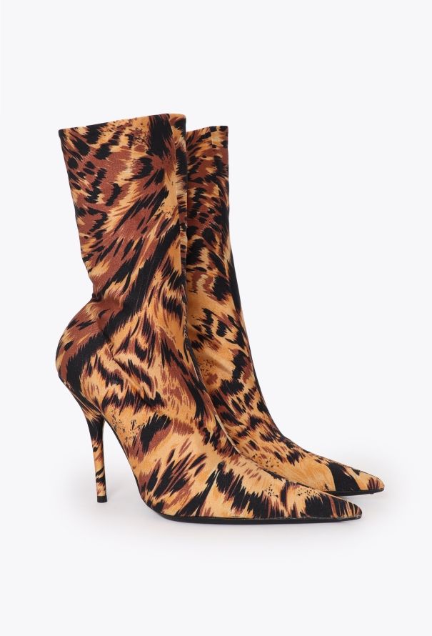 Balenciaga 2017 Leopard Knife Sock Boots - 3