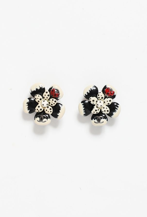 Chanel Ladybug 'CC' Clip Earrings - 1