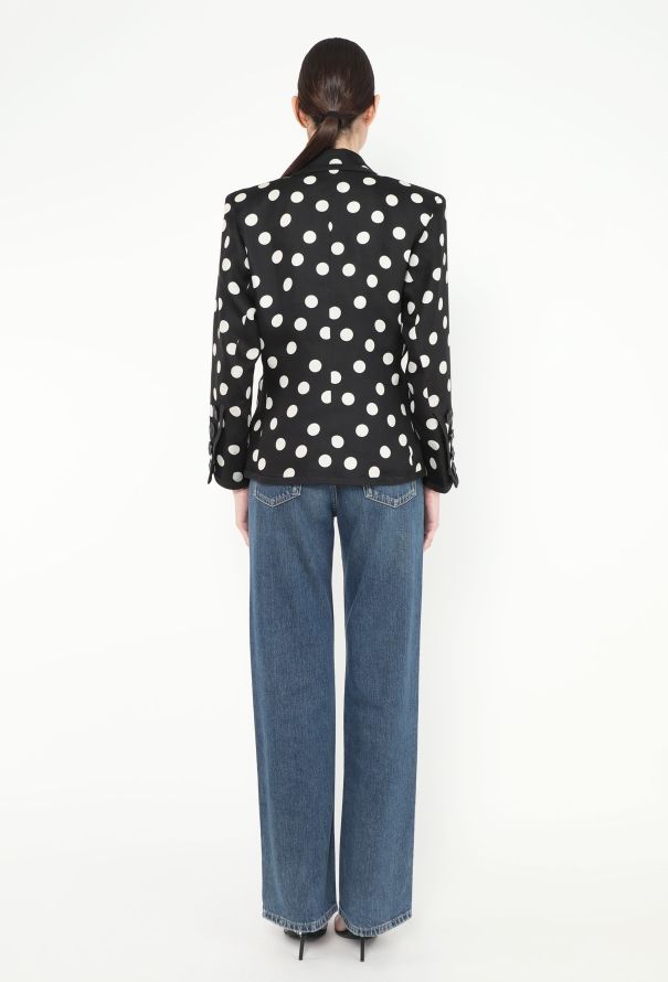 Saint Laurent 1990 Silk Polka Dot Blazer - 6