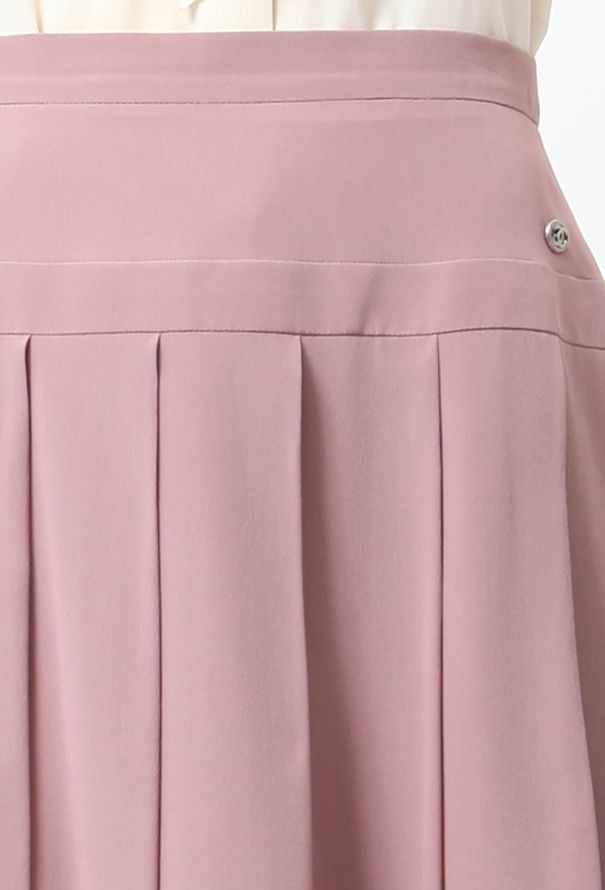 Chanel Mauve Pleated Silk Skirt - 4