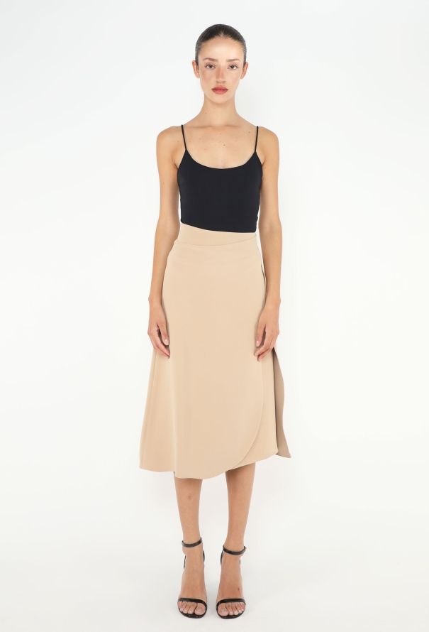 Céline Belted Silk Wrap Skirt - 2