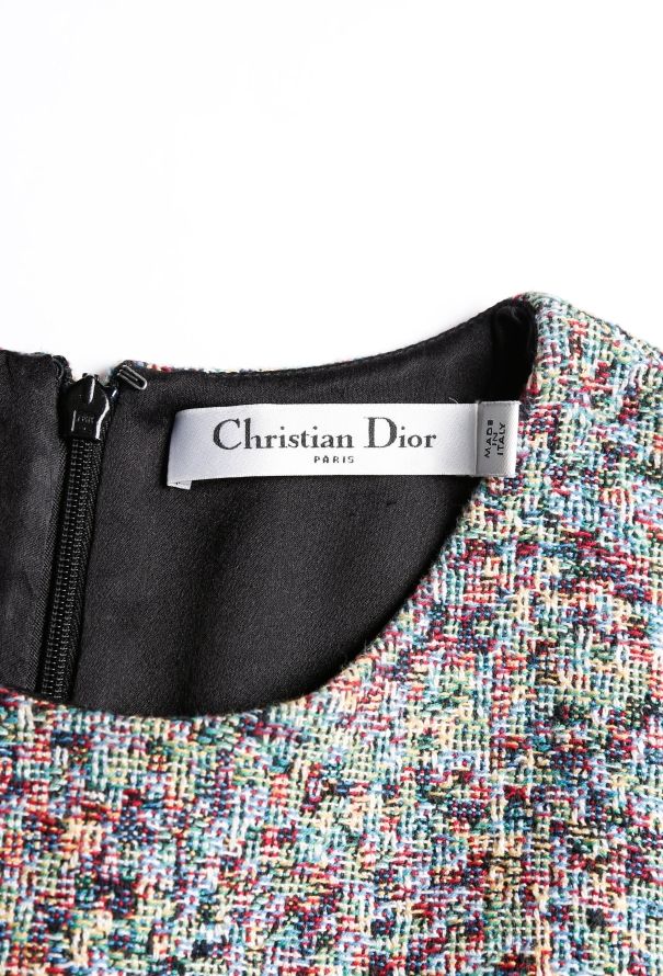 Dior Woven Frayed Trim Dress - 4