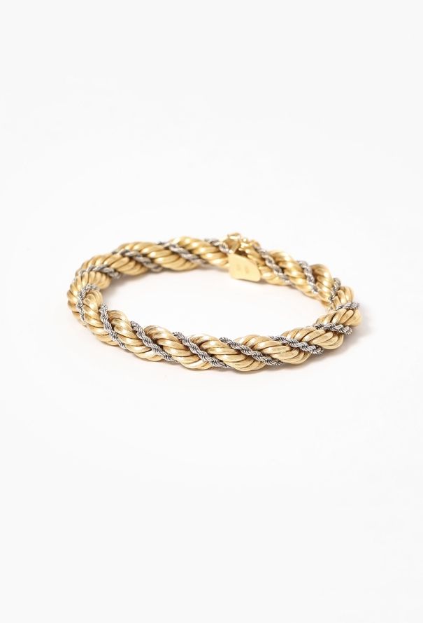 Vintage Fine Jewelry 1940s 18k Gold Interwoven Cord Bracelet - 3