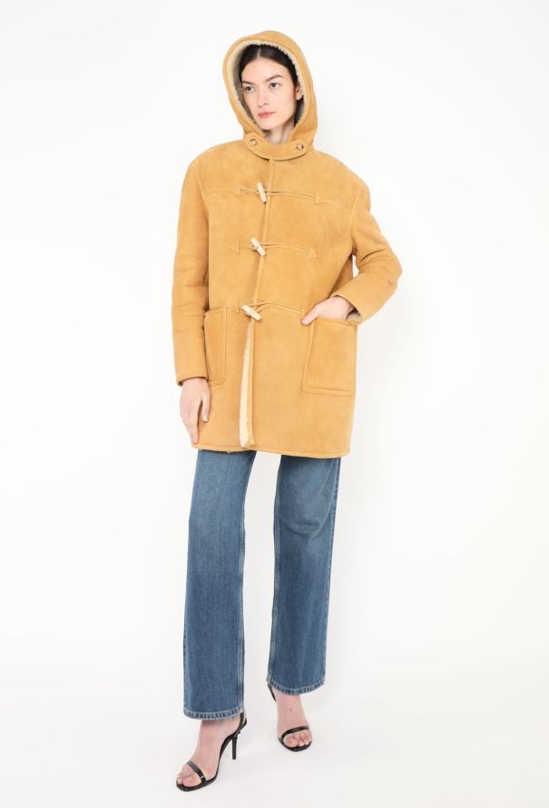 Céline 2019 Hooded Shearling-Lined Toggle Coat - 4