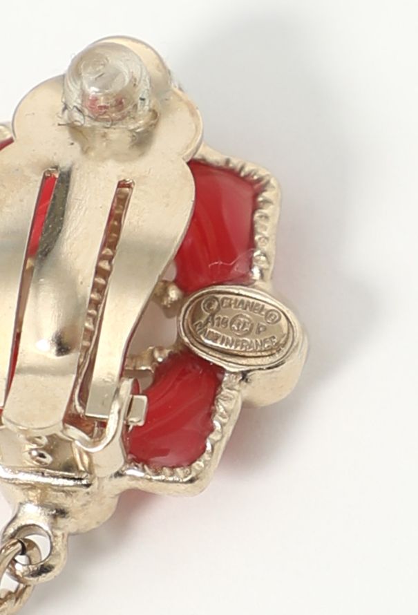 Chanel Pearl Drop 'CC' Clip Earrings - 4