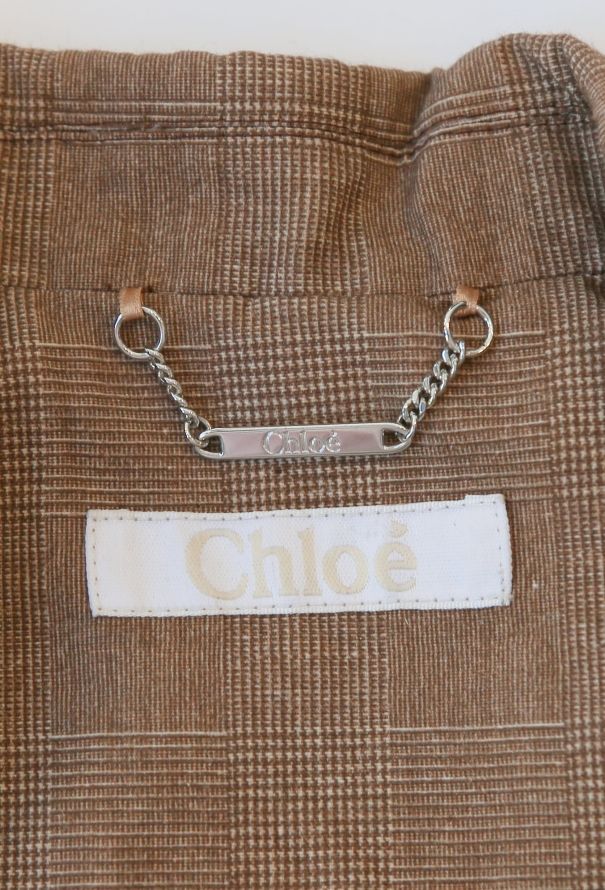 Chloé S/S 2020 Plaid Belted Silk Jacket - 6