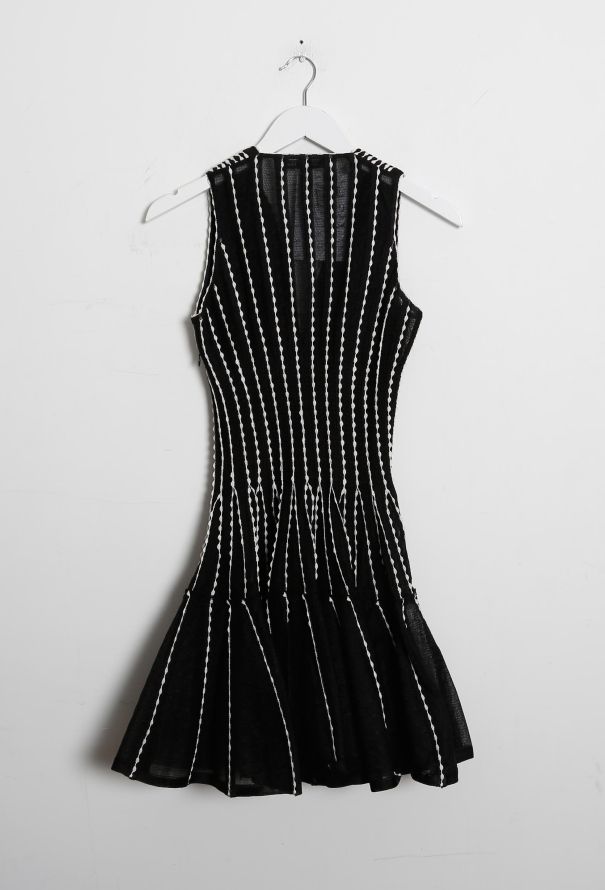 Dior Bicolor Dotted Flared Dress - 7