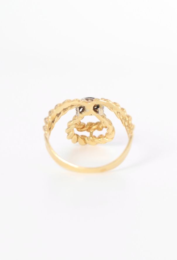 Vintage Fine Jewelry 18k Yellow Gold, Platinum & Diamond Twisted Ring - 5