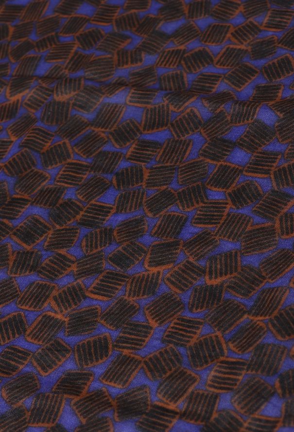 Saint Laurent Late '70s Frayed Graphic Scarf - 6