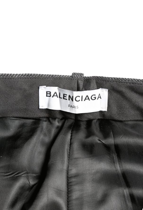 Balenciaga 2017 Cropped Herringbone Wool Trousers - 4
