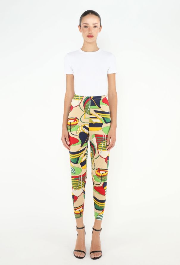 Hermès 1990 Cotton 'Thalassa' Leggings - 3