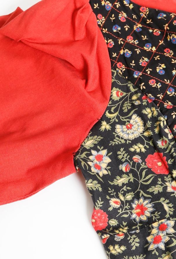 70s Floral Quilted Day Dress - 7