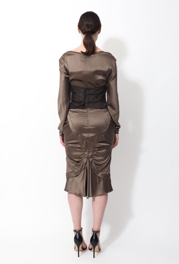 Gucci F/W 2003 Corset Belted Dress - 4