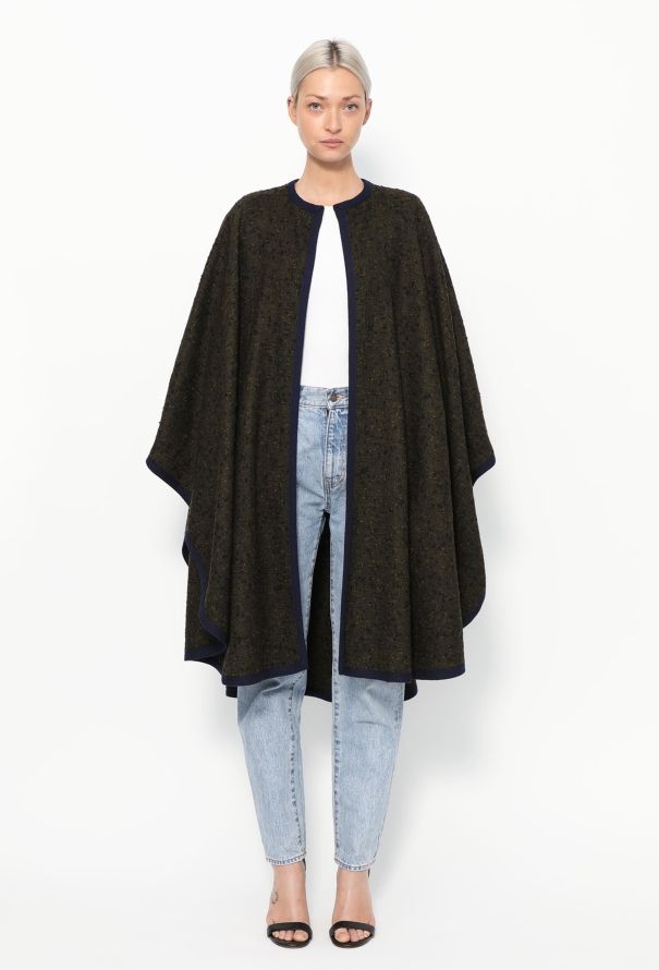 Saint Laurent '70s Woven Trim Bouclé Cape - 1