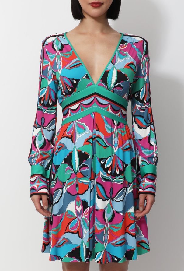 Emilio Pucci Graphic Printed Flared Dress - 1