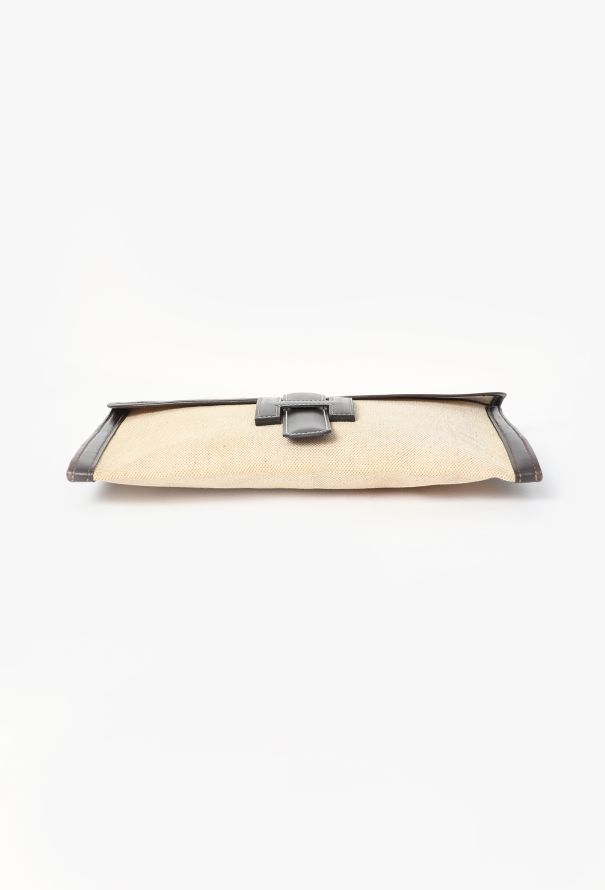 Hermès '70s Toile H & Box Jige Clutch - 7