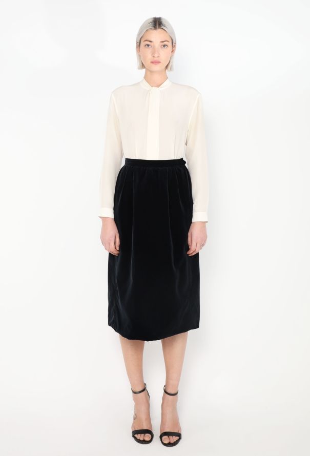 Saint Laurent Vintage Velvet A-Line Skirt - 1