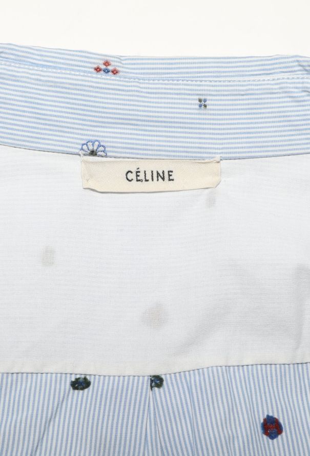 Céline Embroidered Pinstripe Shirt - 6