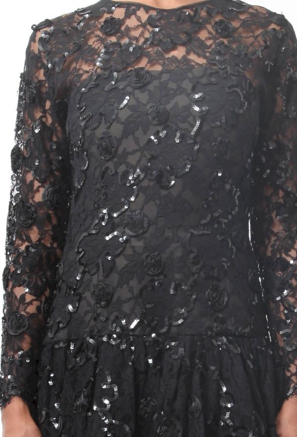 Dior Vintage Floral Lace Dress - 5