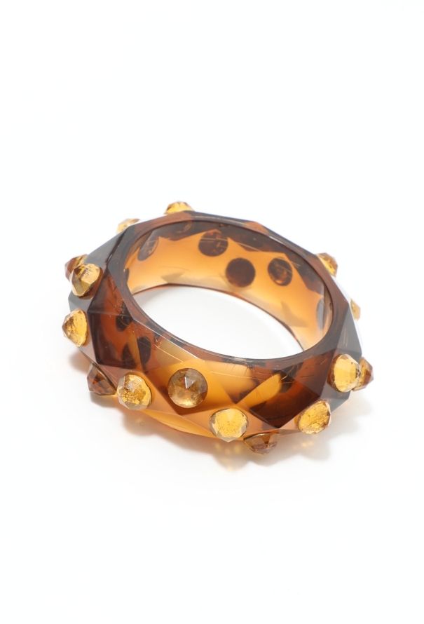 Exquisite Vintage 70s Studded Lucite Bracelet - 1