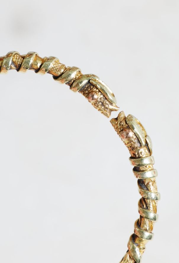 Vintage Fine Jewelry 18k Yellow Gold Snake Bracelet - 3