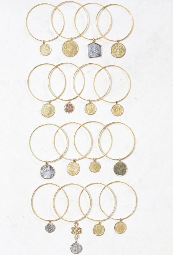 Vintage Fine Jewelry Set of 16 Coin Charm Bracelets, owned by Elizabeth Taylor - 10