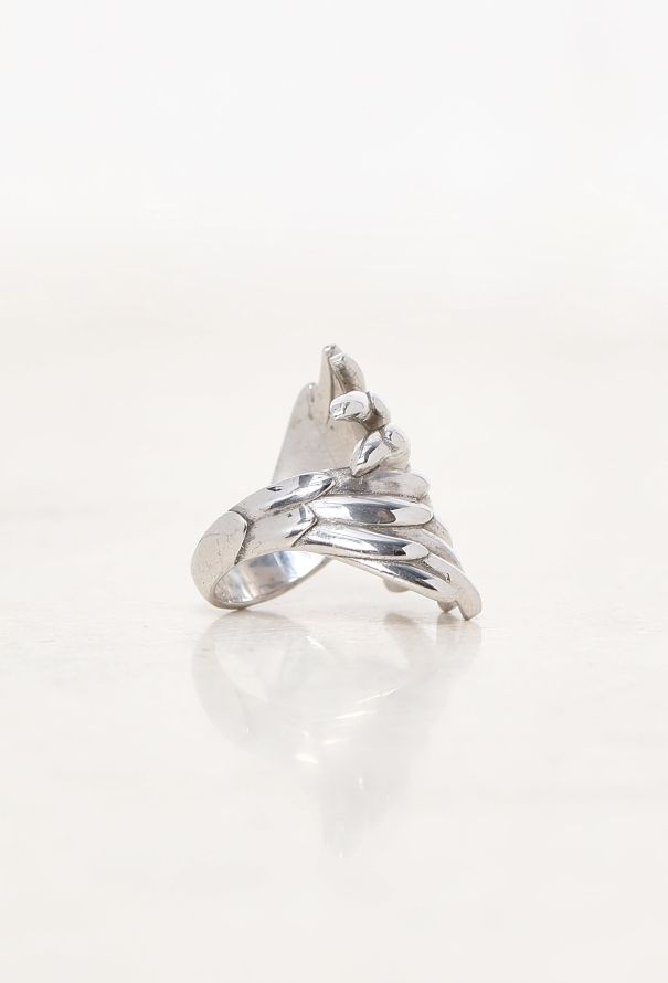 Vintage Fine Jewelry O.J. Perrin Silver Wing Ring - 5
