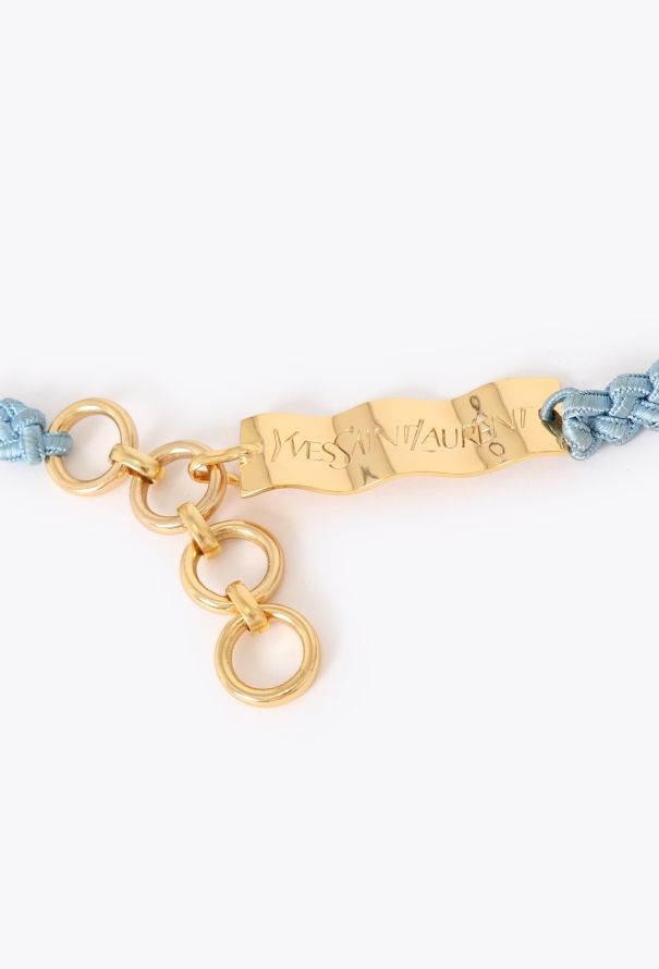 Saint Laurent 1993 Metallic Plaque Braided Belt - 2