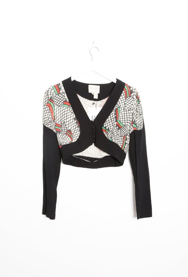 Ossie Clark COLLECTOR '70s Deco Print Crêpe Top - 10