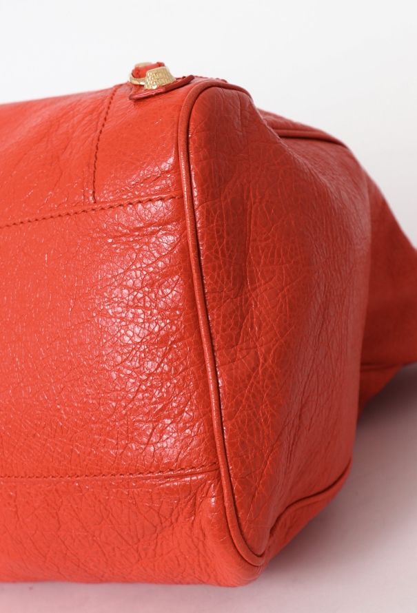 Balenciaga Orange Lambskin Velo Bag - 11
