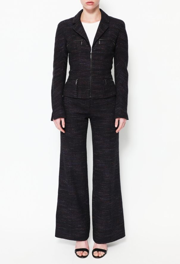 Chanel Tweed Zip Jacket & Trouser Ensemble - 3
