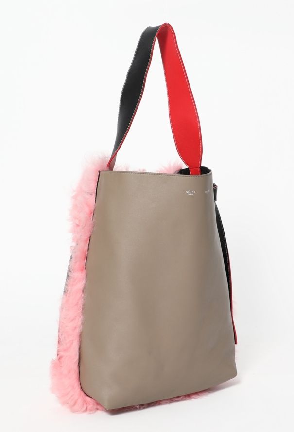 Céline Shearling Twisted Cabas Bag - 2