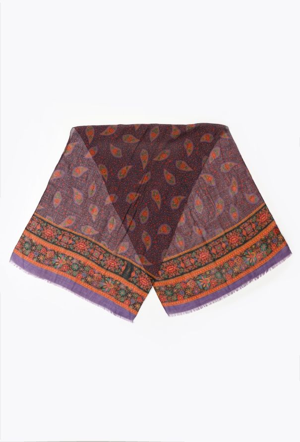 Saint Laurent Vintage Floral Paisley Scarf - 2