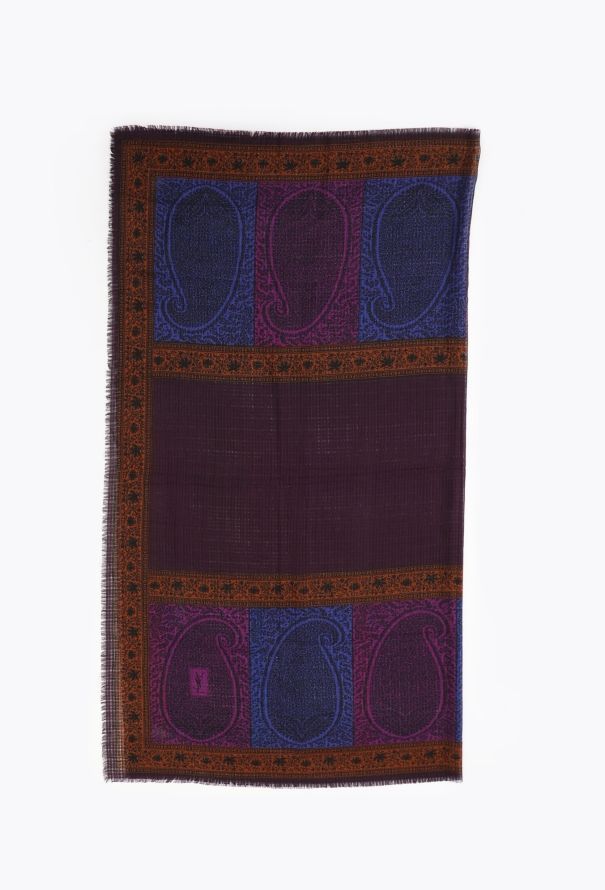 Saint Laurent Vintage Fringed Paisley Scarf - 2