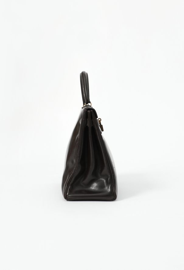 Hermès '70s Brown Box Kelly Retourné 35 - 5