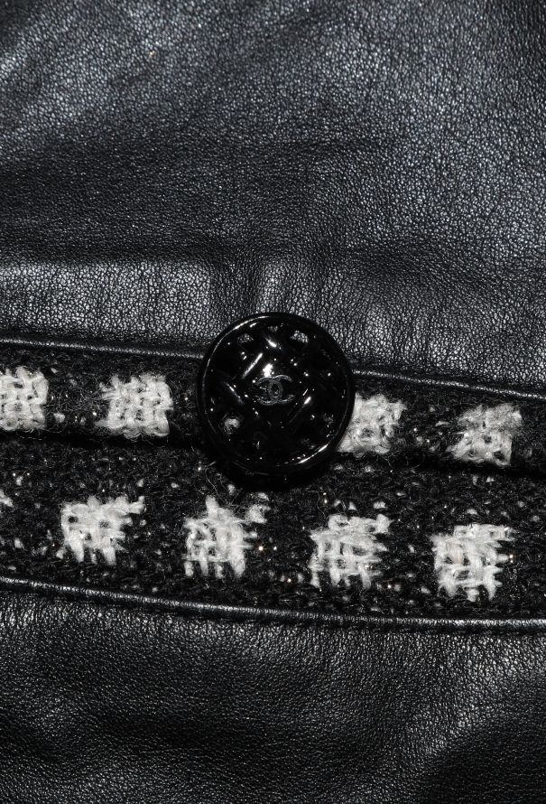 Chanel '90s Lamé Tweed Leather Jacket - 6